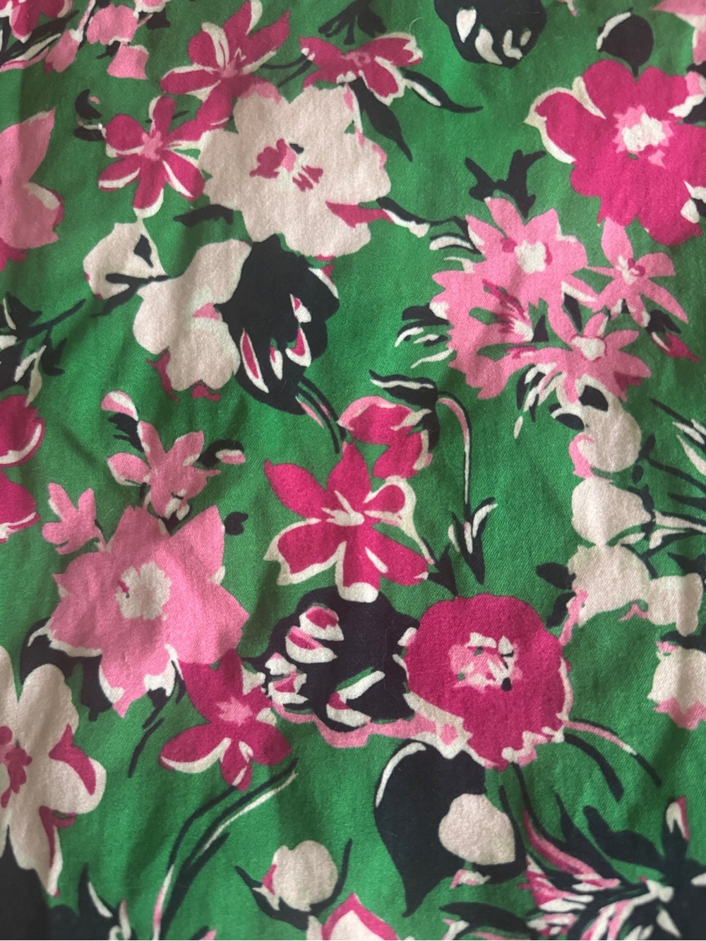 J. Crew Sateen Green Floral Pencil Skirt with Pink Blooms - Picture 6 of 6